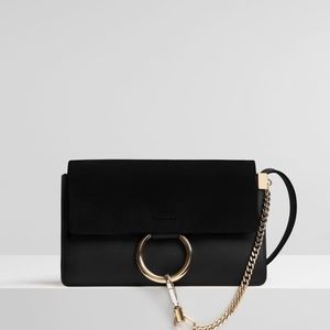 Chloe Faye Crossbody (Black) Leather & Suede Small